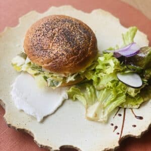 Bun brioché au saumon